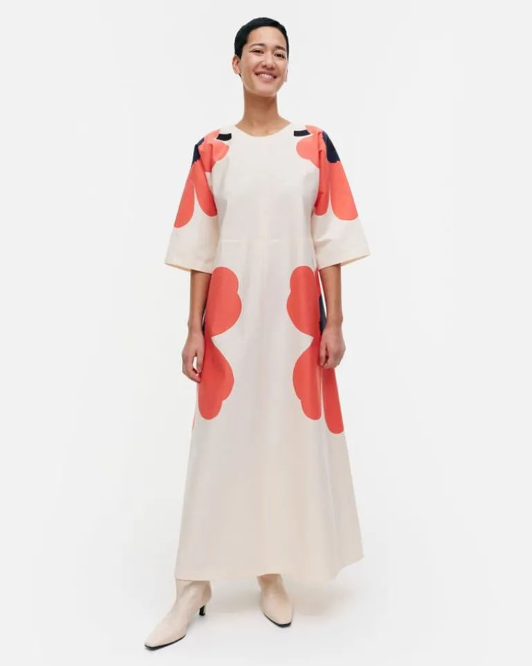 Kaiku Heijastus Unikko Cotton Linen Dress