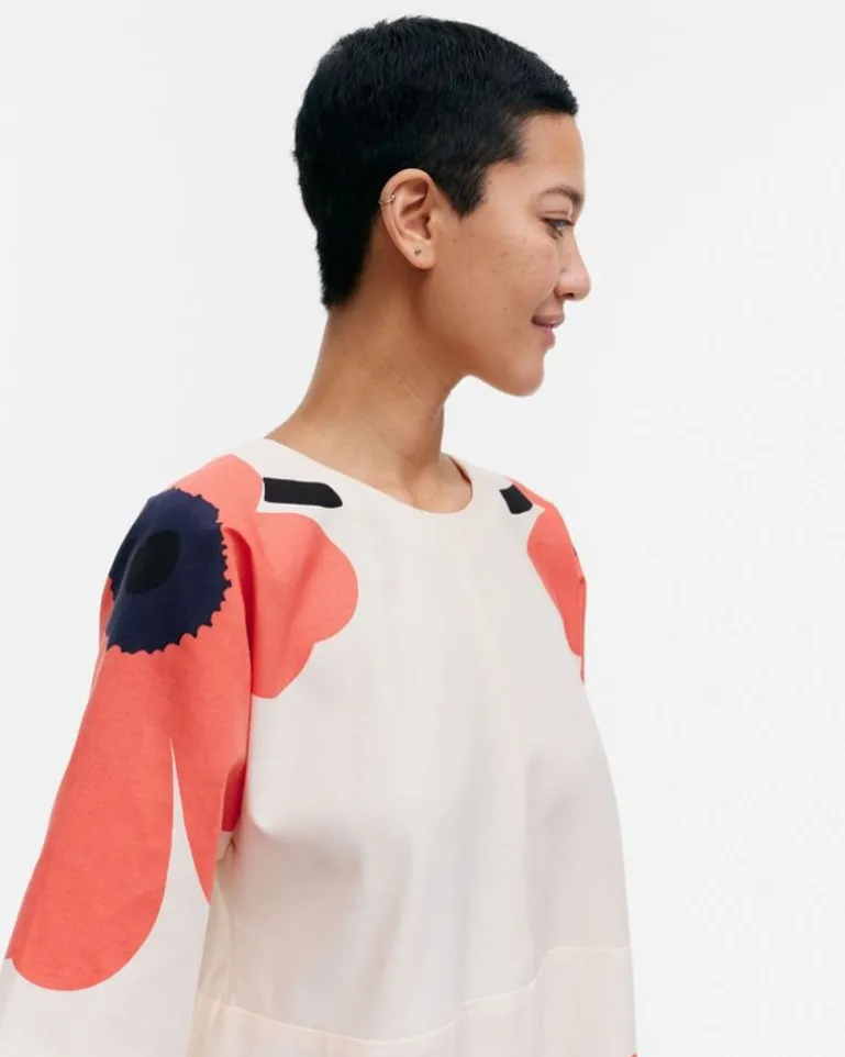 Kaiku Heijastus Unikko Cotton Linen Dress