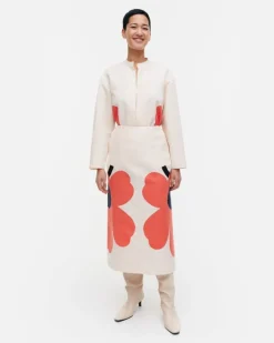 Kaksi Heijastus Unikko Cotton Linen Skirt