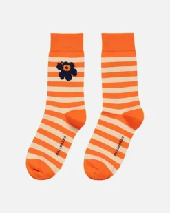 Kioski Kasvaa Tasaraita Unikko Socks