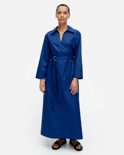 Perenna Solid Cotton Poplin Dress