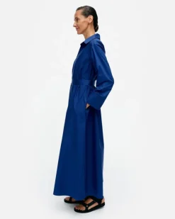 Perenna Solid Cotton Poplin Dress